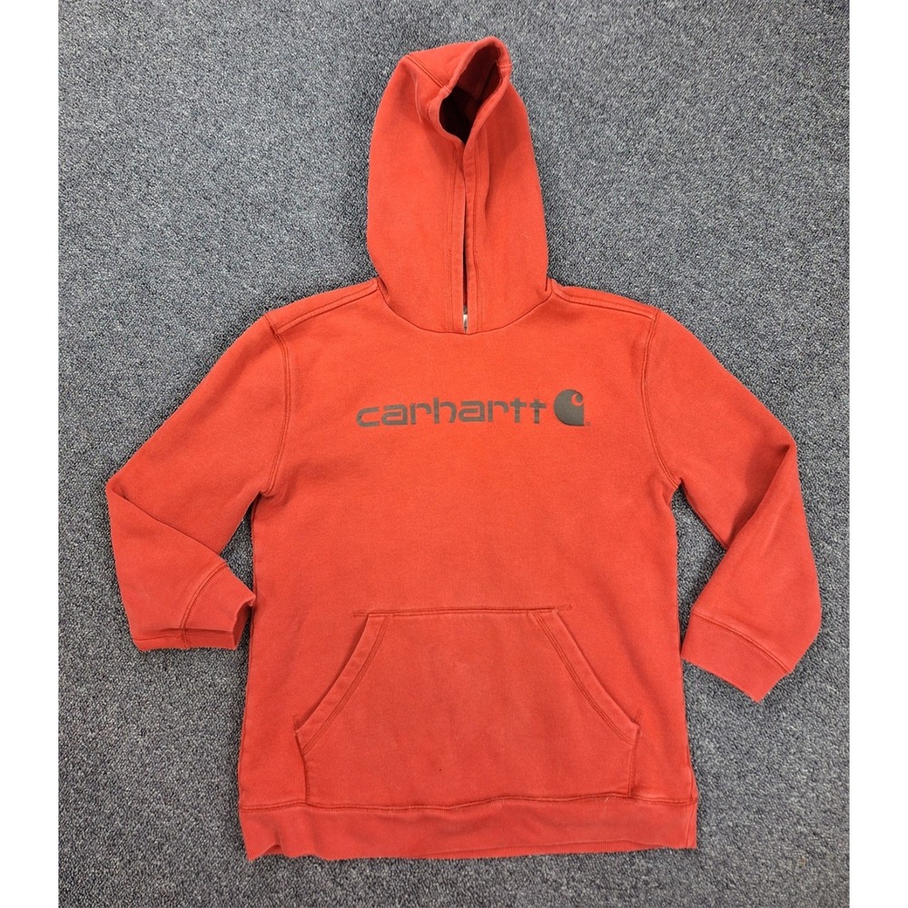 Carhartt Kids Unisex Pullover Hoodie‎ Sweatshirt Outdoor Burgundy Sz Large 14/16